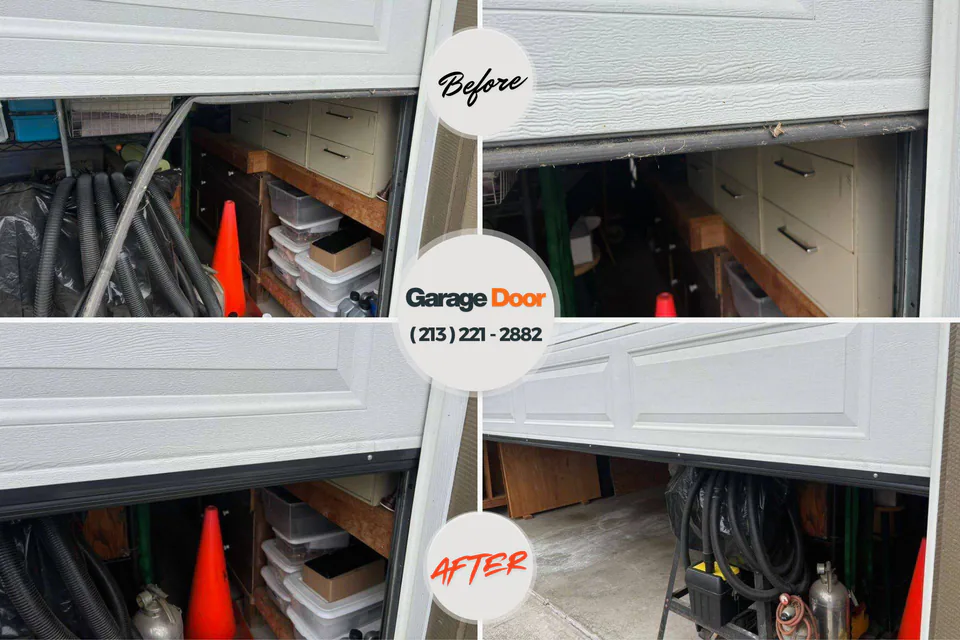 Before and after: garage door repair North River Shores, FL